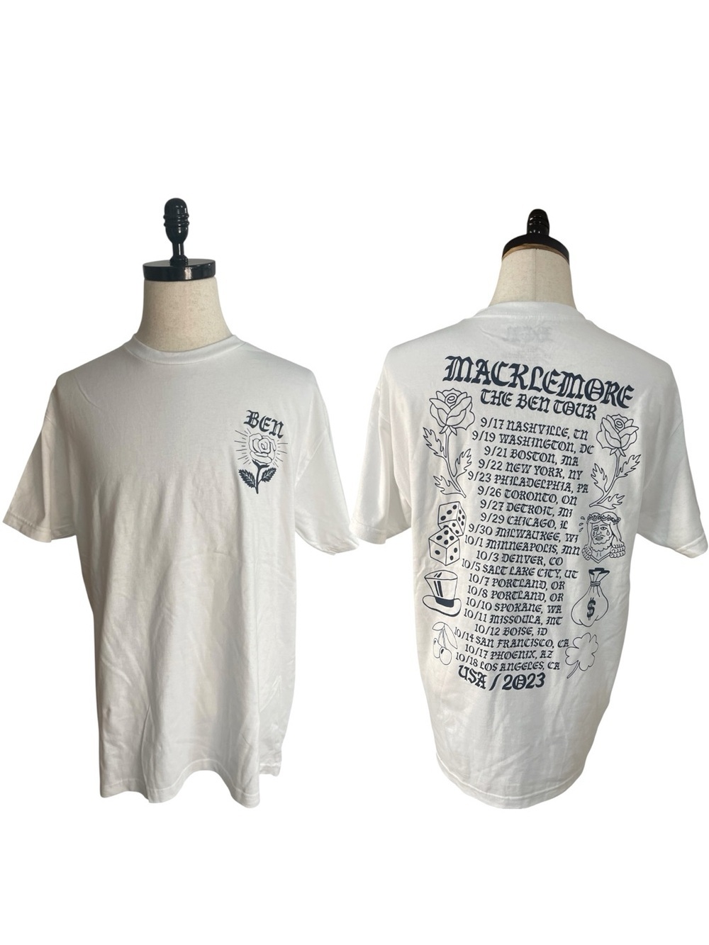 Macklemore The Ben Tour Band Tee 2023 Graphic Tee White